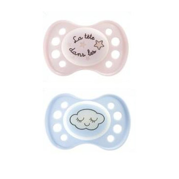 Dodie 2 Sucettes Anatomiques Silicone Nuit 0-6 mois