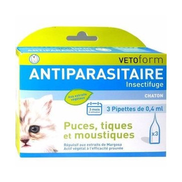 Vetoform Antiparasitaire Insectifuge Chaton 3 Pipettes