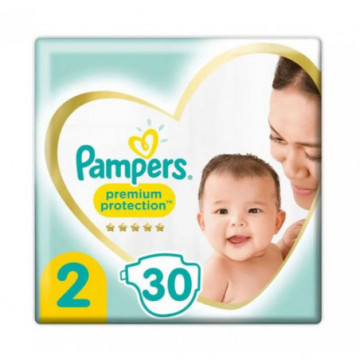 Pampers Premium Protection 30 Couches Taille 2 (4-8 kg)