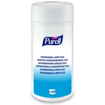 Purell Lingettes Antimicrobiennes Plus boite 100