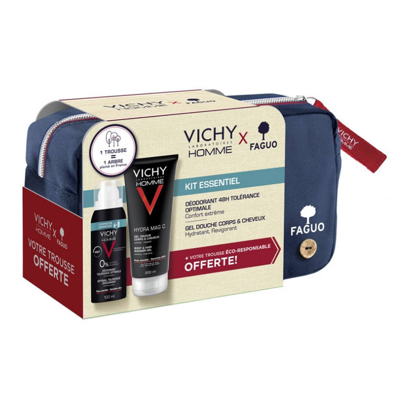Vichy Homme Kit Essentiel Déodorant 100ml + Gel Douche 200ml