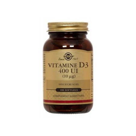 Solgar Vitamine D3 400ui 100 gélules