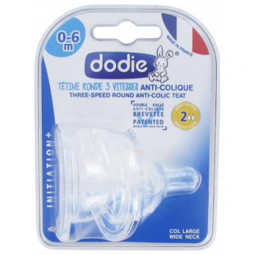 Dodie 2 Tétines Rondes 3 Vitesses Anti-Colique Débit 2