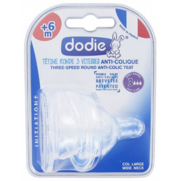 Dodie 2 Tétines Rondes 3 Vitesses Anti-Colique Débit 3