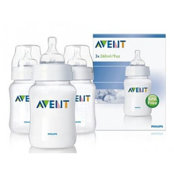 Avent Lot de 3 Biberons 260ml Airflex Polypropylène sans BPA