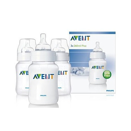 Avent Lot de 3 Biberons 260ml Airflex Polypropylène sans BPA