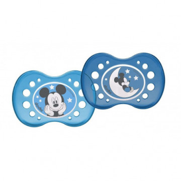 Dodie Disney Baby 2 Sucettes Anatomiques Nuit Silicone 18 Mois et + Mickey A75
