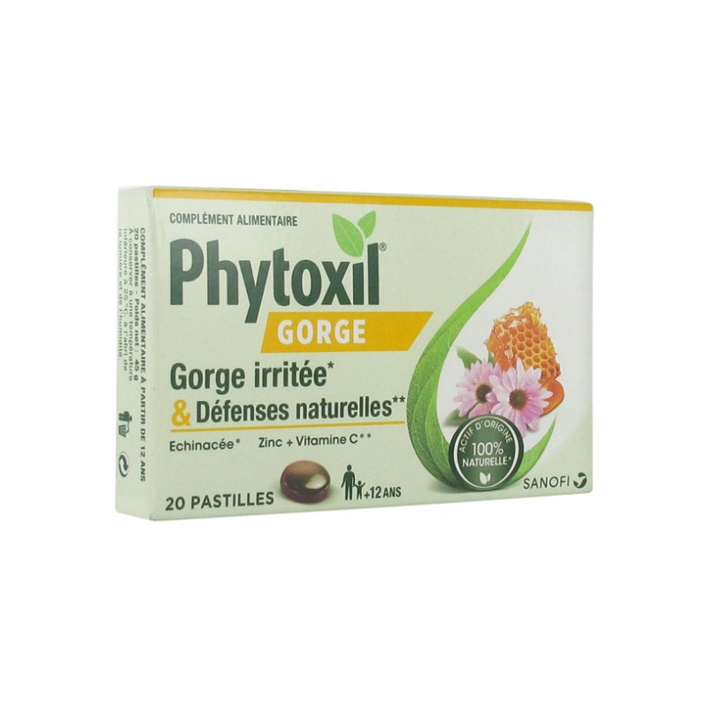 Achetez Sanofi Phytoxil Gorges Irritées et Défenses Immunitaires 20  Pastilles à 5.6€ seulement ✓ Livraison GRATUITE dès 49€
