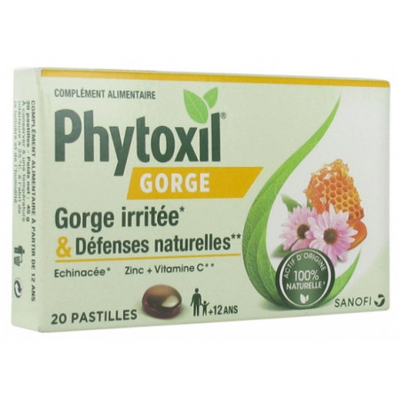 Sanofi Phytoxil Gorges Irritées et Défenses Immunitaires 20 Pastilles