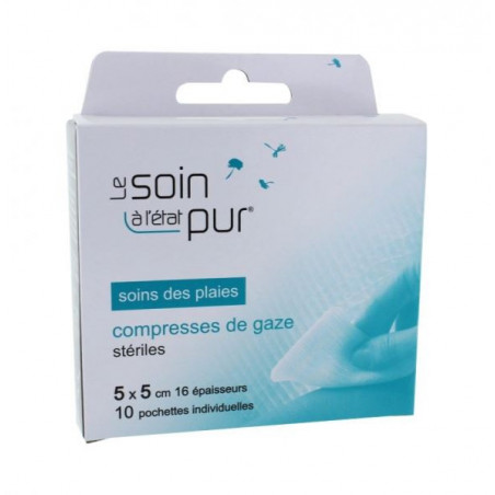 TetraTul Compresses de Gaze Stériles 5 x 5cm 10 unités