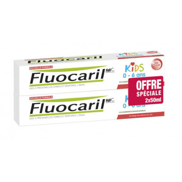 Fluocaril Dentifrice Kids Fraise 2x50ml