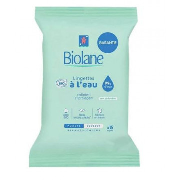 Biolane Lingettes Douceur Pocket Bio 15 unités