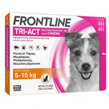 Frontline Tri-Act Chiens 5-10 kg 6 Pipettes