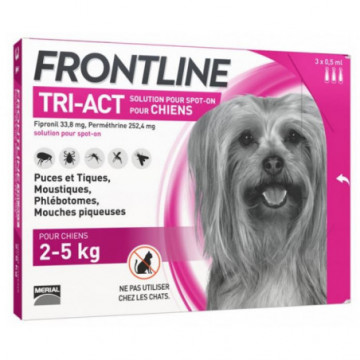 Frontline Tri-Act Chiens 2-5 kg 3 Pipettes