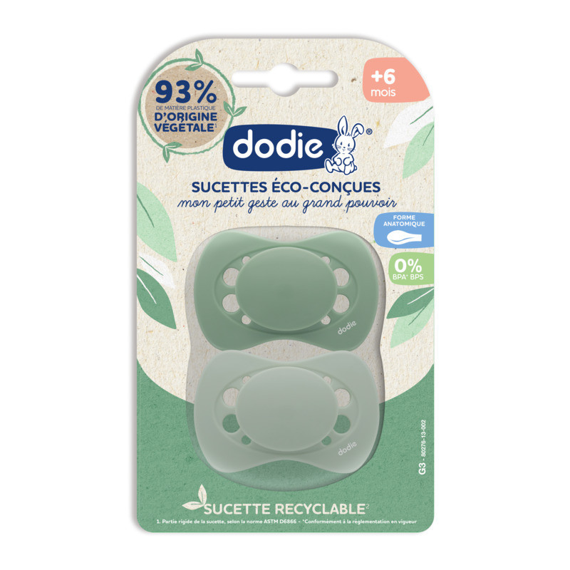Achetez Dodie Sucettes Eco-Conçues +6 mois à 7.94€ seulement ✓ Livraison  GRATUITE dès 49€