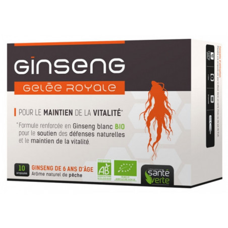 Santé Verte Ginseng Gelée Royale 10 Ampoules