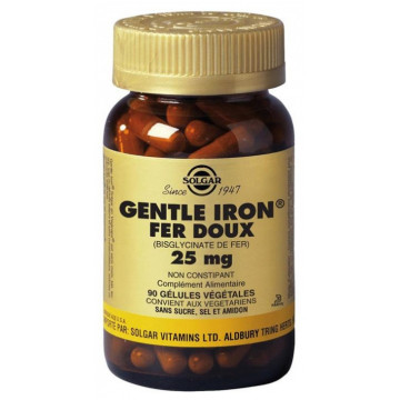 Solgar Fer Doux 25 mg 90 Gélules