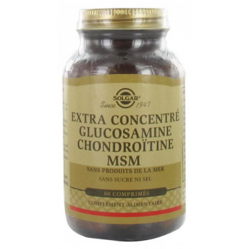 Solgar Extra Concentré Glucosamine Chondroïtine MSM 60 Comprimés