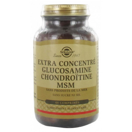Solgar Extra Concentré Glucosamine Chondroïtine MSM 60 Comprimés