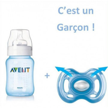 Avent Kit &quot;C'est un garçon&quot; Bleu 0 - 6 mois - 1 kit