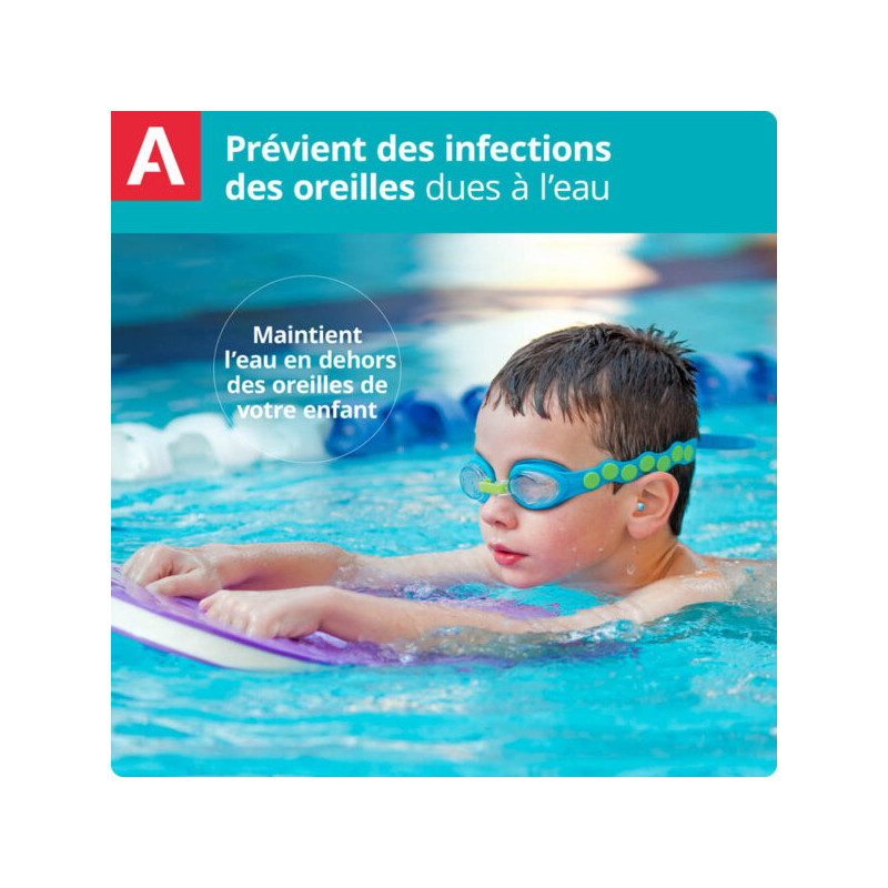 Bouchons d'oreilles Spécial Natation Enfant Marque Verte