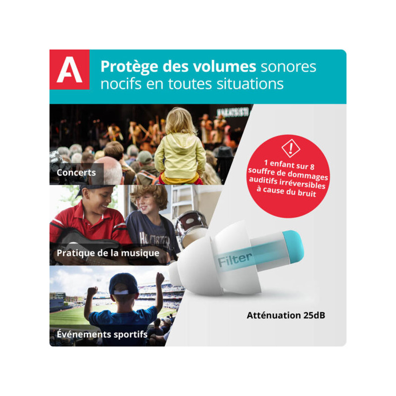 Achetez Alpine Bouchons d'oreille Pluggies Kids 1 paire à 10.3€ seulement ✓  Livraison GRATUITE dès 49€