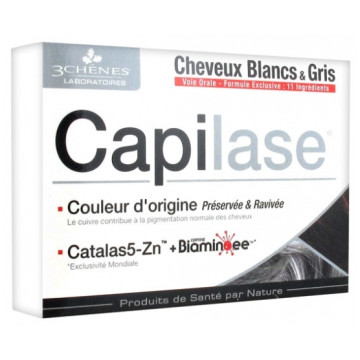 3 Chênes Capilase Cheveux Blancs et Gris  30 gélules