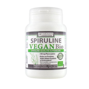 3 Chênes Spiruline Vegan Bio 100 comprimés