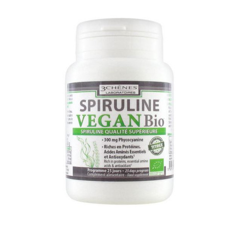 3 Chênes Spiruline Vegan Bio 100 comprimés