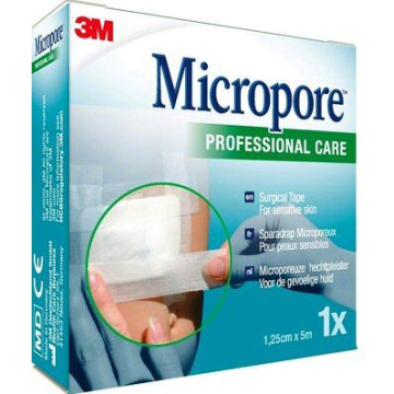 3M Micropore Sparadrap Microporeux Non Tissé 12.5mm x 5m