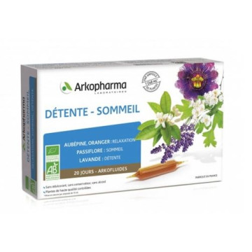 Arkofluide Détente Sommeil BIO 20 ampoules de 15ml