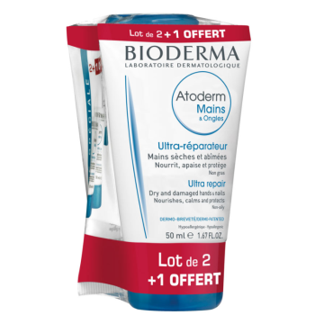 Bioderma Atoderm Crème Mains Réparatrice 3x50ml