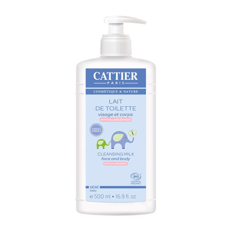 Cattier Bébé Lait de Toilette BIO flacon pompe 500ml