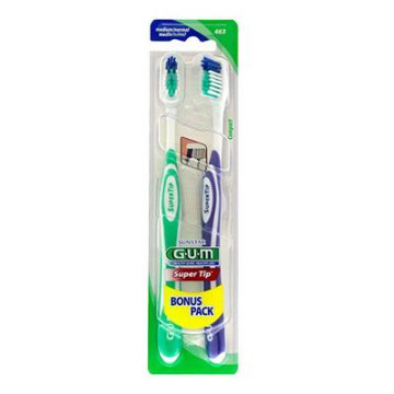 GUM Brosse à Dents SuperTip Médium Compact lot de 2