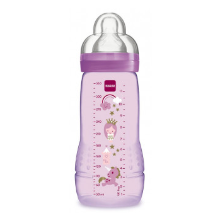 MAM Biberon Easy Active Fairy Tail Rose 2ème âge 330ml