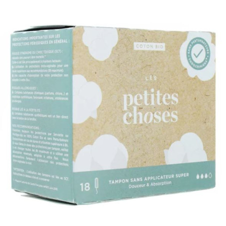 Achetez Les Petites Choses Tampon sans Applicateur Super BIO 18 unités à  3.56€ seulement ✓ Livraison GRATUITE dès 49€