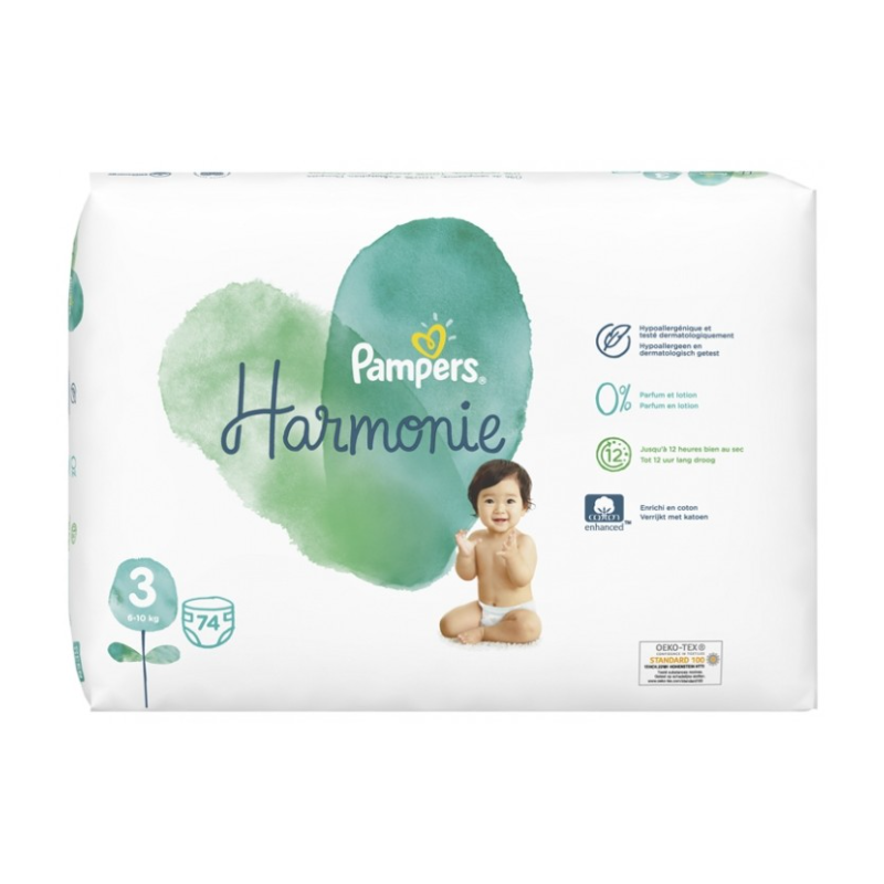 Pampers Harmonie Taille 3 6-10kg 74 Couches