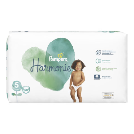 Achetez Pampers Harmonie Taille 5 11-16kg 58 couches à 24.75€ seulement ✓  Livraison GRATUITE dès 49€