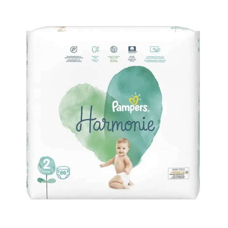 Achetez Pampers Harmonie Taille 2 4-8kg 86 couches à 24.75