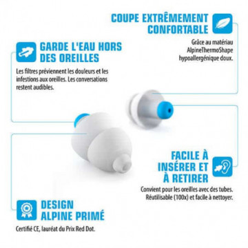 Alpine Bouchons d'oreille SwimSafe 1 paire