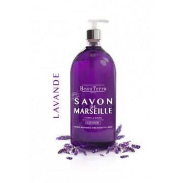 BeauTerra Savon Liquide de Marseille Lavande 1L