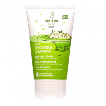 Weleda Kids 2en1 Douche &amp; Shampoing Citron Vert Pétillant 150ml