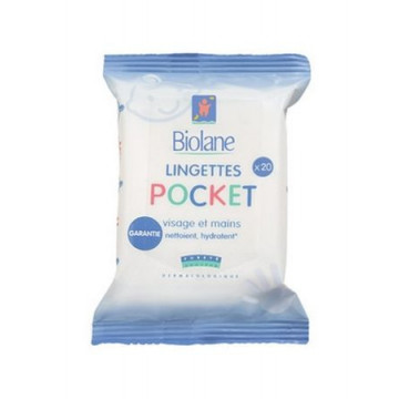 Biolane Lingettes Visage et Mains Pocket 20 lingettes
