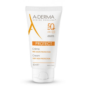 Aderma Protect Crème Très Haute Protection SPF 50+ Sans Parfum 40ml
