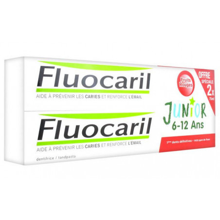 Fluocaril Junior  Dentifrice Fruits Rouges 2x75ml