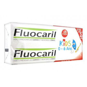 Fluocaril Kids Dentifrice Fraise 2x50ml