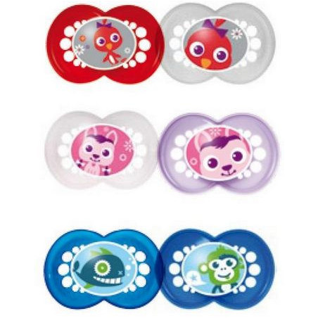 MAM Sucettes 2ème Age Silicone Animaux n°44 - lot de 2 sucettes