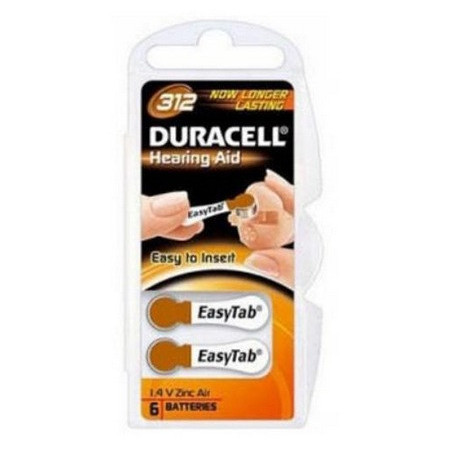 Duracell Hearing Aid nr.312 Piles pour Appareil Auditif 6 piles