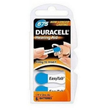 Duracell Hearing Aid 675 pour Appareil Auditif 6 piles