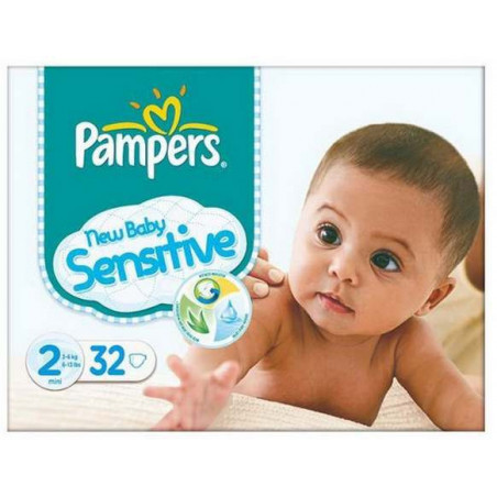 Pampers Sensitive New Baby 2 (3-6kg) 32 couches